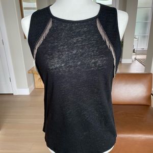 MAJE Sleeveless Fine-Wool Embellished Top